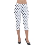 Fly Phot Motif Seamless Black And White Pattern Lightweight Velour Capri Leggings 