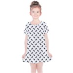 Fly Phot Motif Seamless Black And White Pattern Kids  Simple Cotton Dress