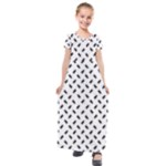 Fly Phot Motif Seamless Black And White Pattern Kids  Short Sleeve Maxi Dress