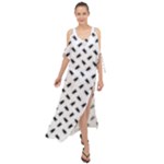 Fly Phot Motif Seamless Black And White Pattern Maxi Chiffon Cover Up Dress