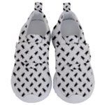 Fly Phot Motif Seamless Black And White Pattern Kids  Velcro No Lace Shoes