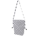 Fly Phot Motif Seamless Black And White Pattern Folding Shoulder Bag