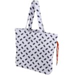 Fly Phot Motif Seamless Black And White Pattern Drawstring Tote Bag