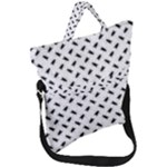 Fly Phot Motif Seamless Black And White Pattern Fold Over Handle Tote Bag