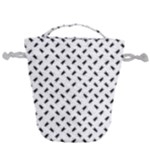 Fly Phot Motif Seamless Black And White Pattern Drawstring Bucket Bag