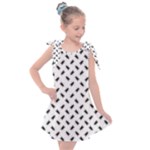 Fly Phot Motif Seamless Black And White Pattern Kids  Tie Up Tunic Dress