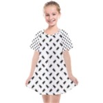 Fly Phot Motif Seamless Black And White Pattern Kids  Smock Dress