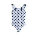 Fly Phot Motif Seamless Black And White Pattern Kids  Frill Swimsuit