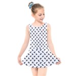 Fly Phot Motif Seamless Black And White Pattern Kids  Skater Dress Swimsuit