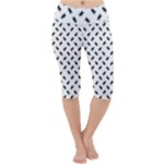 Fly Phot Motif Seamless Black And White Pattern Lightweight Velour Cropped Yoga Leggings