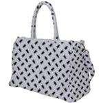 Fly Phot Motif Seamless Black And White Pattern Duffel Travel Bag