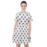 Fly Phot Motif Seamless Black And White Pattern Sailor Dress