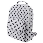 Fly Phot Motif Seamless Black And White Pattern Flap Pocket Backpack (Small)