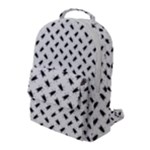 Fly Phot Motif Seamless Black And White Pattern Flap Pocket Backpack (Large)