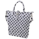 Fly Phot Motif Seamless Black And White Pattern Buckle Top Tote Bag