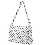 Fly Phot Motif Seamless Black And White Pattern Front Pocket Crossbody Bag