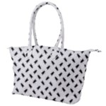 Fly Phot Motif Seamless Black And White Pattern Canvas Shoulder Bag