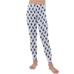 Fly Phot Motif Seamless Black And White Pattern Kids  Lightweight Velour Leggings