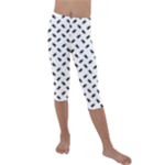 Fly Phot Motif Seamless Black And White Pattern Kids  Lightweight Velour Capri Leggings 