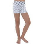 Fly Phot Motif Seamless Black And White Pattern Kids  Lightweight Velour Yoga Shorts