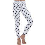 Fly Phot Motif Seamless Black And White Pattern Kids  Lightweight Velour Classic Yoga Leggings