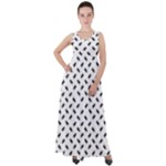 Fly Phot Motif Seamless Black And White Pattern Empire Waist Velour Maxi Dress