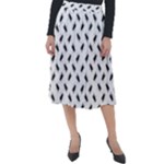 Fly Phot Motif Seamless Black And White Pattern Classic Velour Midi Skirt 