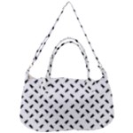 Fly Phot Motif Seamless Black And White Pattern Removable Strap Handbag