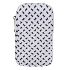 Fly Phot Motif Seamless Black And White Pattern Waist Pouch (Large) from ArtsNow.com