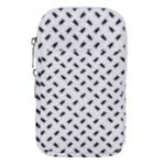 Fly Phot Motif Seamless Black And White Pattern Waist Pouch (Large)