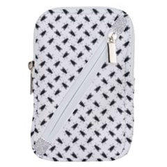 Fly Phot Motif Seamless Black And White Pattern Belt Pouch Bag (Large) from ArtsNow.com