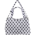 Fly Phot Motif Seamless Black And White Pattern Double Compartment Shoulder Bag