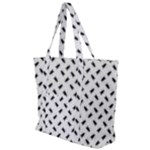 Fly Phot Motif Seamless Black And White Pattern Zip Up Canvas Bag