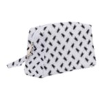 Fly Phot Motif Seamless Black And White Pattern Wristlet Pouch Bag (Medium)