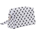 Fly Phot Motif Seamless Black And White Pattern Wristlet Pouch Bag (Large)