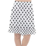 Fly Phot Motif Seamless Black And White Pattern Fishtail Chiffon Skirt