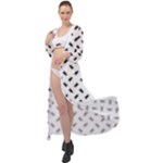 Fly Phot Motif Seamless Black And White Pattern Maxi Chiffon Beach Wrap