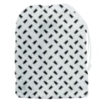 Fly Phot Motif Seamless Black And White Pattern Drawstring Pouch (3XL)