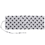 Fly Phot Motif Seamless Black And White Pattern Roll Up Canvas Pencil Holder (M)