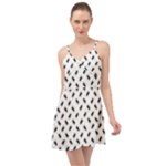 Fly Phot Motif Seamless Black And White Pattern Summer Time Chiffon Dress