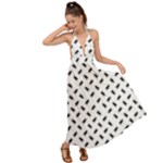 Fly Phot Motif Seamless Black And White Pattern Backless Maxi Beach Dress