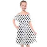 Fly Phot Motif Seamless Black And White Pattern Kids  Cut Out Shoulders Chiffon Dress