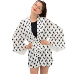 Fly Phot Motif Seamless Black And White Pattern Long Sleeve Kimono