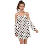 Fly Phot Motif Seamless Black And White Pattern Boho Dress