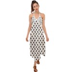 Fly Phot Motif Seamless Black And White Pattern Halter Tie Back Dress 