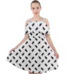 Fly Phot Motif Seamless Black And White Pattern Cut Out Shoulders Dress