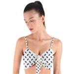 Fly Phot Motif Seamless Black And White Pattern Woven Tie Front Bralet