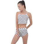 Fly Phot Motif Seamless Black And White Pattern Summer Cropped Co-Ord Set