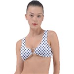 Fly Phot Motif Seamless Black And White Pattern Ring Detail Bikini Top