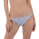 Fly Phot Motif Seamless Black And White Pattern Ring Detail Bikini Bottoms